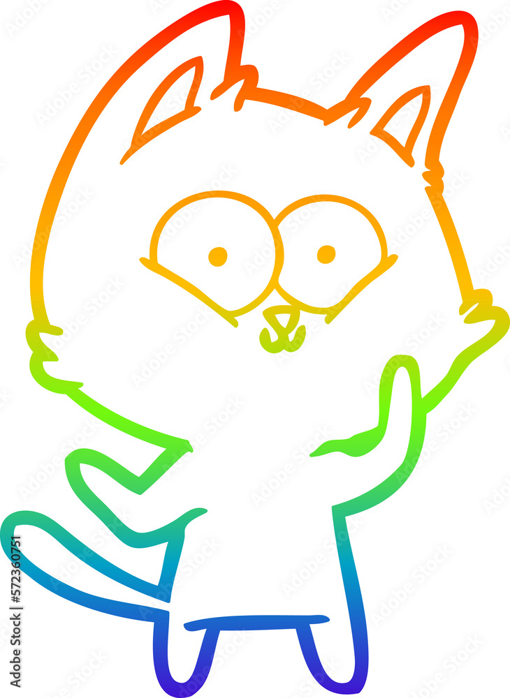 rainbow gradient line drawing cartoon cat rainbow gradient line drawing cartoon cat