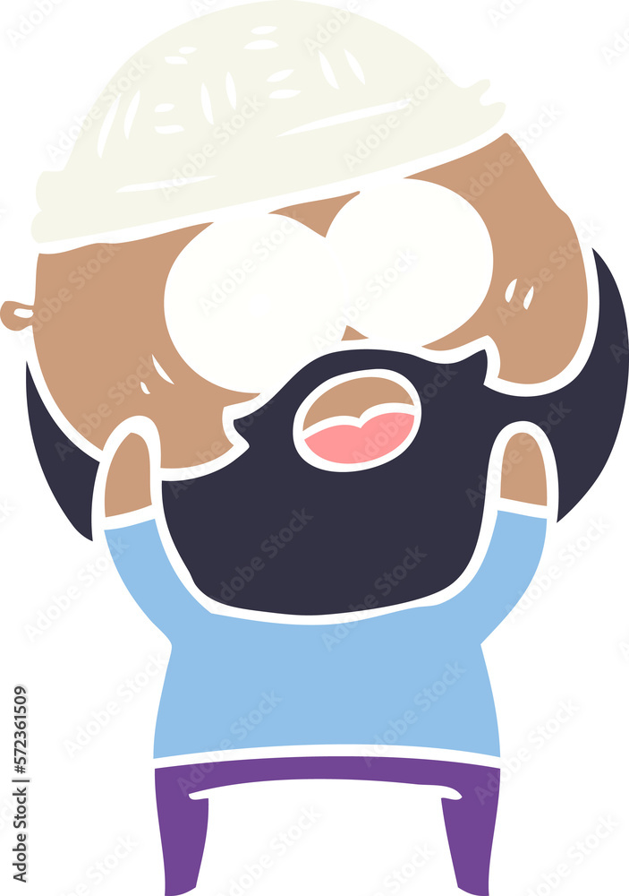 flat color style cartoon bearded man flat color style cartoon bearded man