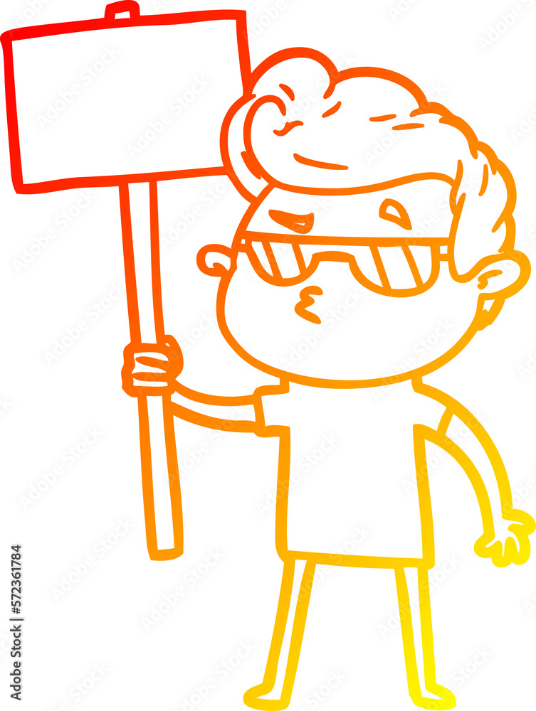 warm gradient line drawing cartoon cool guy warm gradient line drawing cartoon cool guy