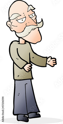 cartoon old man with mustache