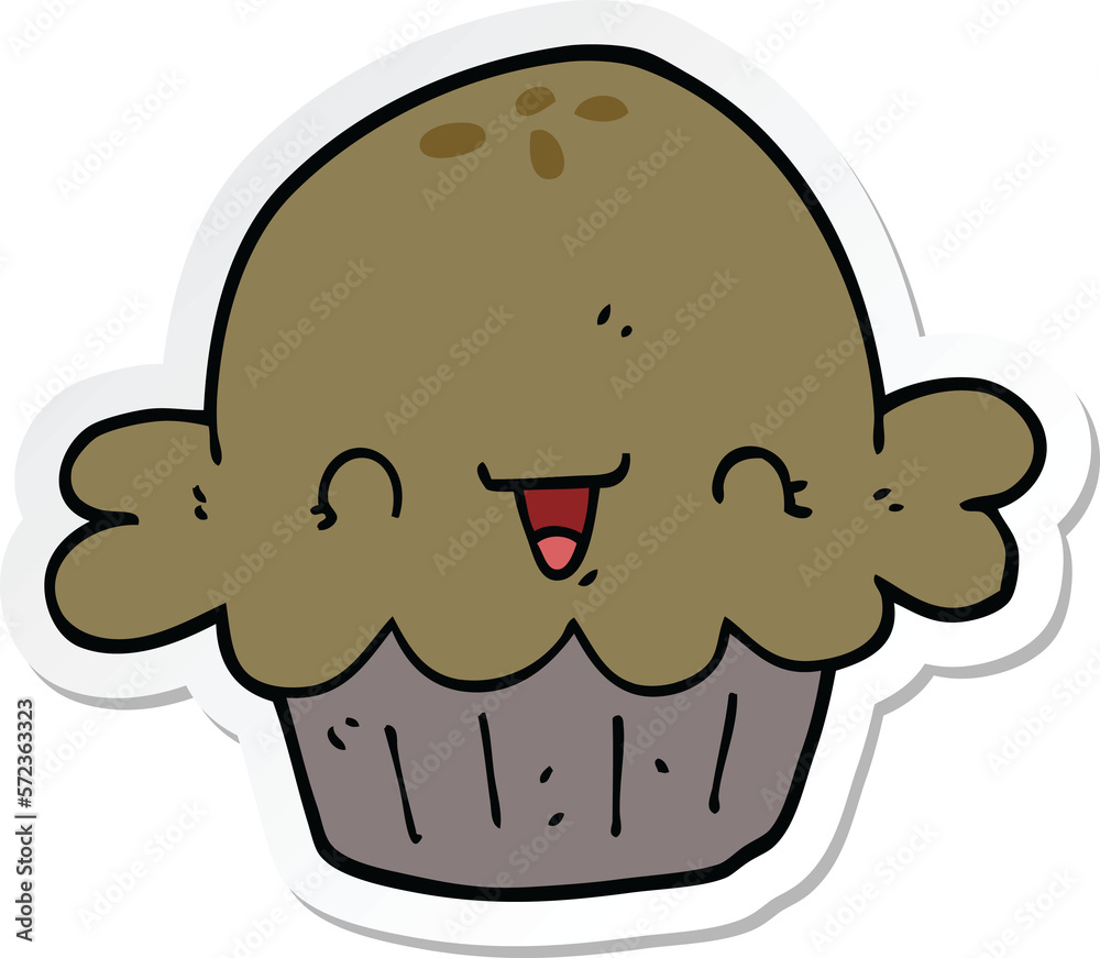 sticker of a cute cartoon pie sticker of a cute cartoon pie