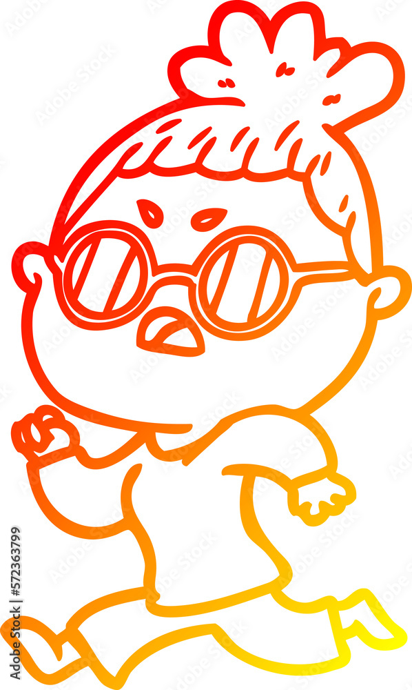 warm gradient line drawing cartoon annoyed woman