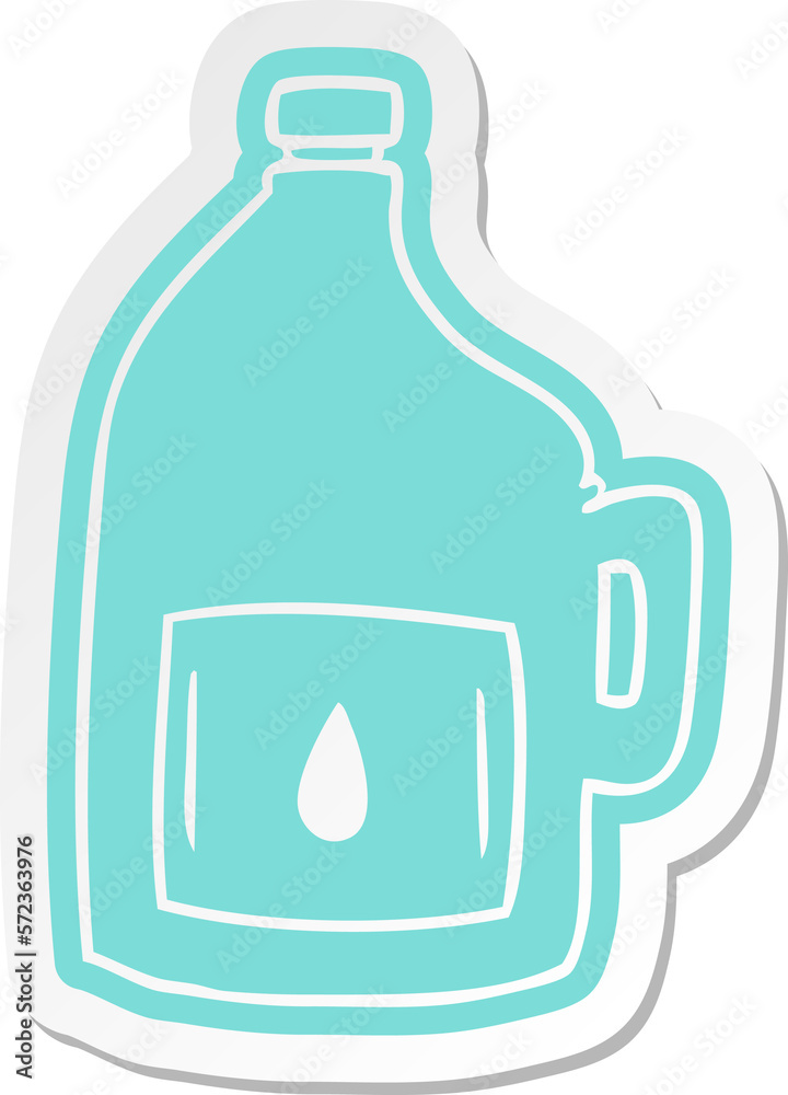 cartoon sticker of a large drinking bottle cartoon sticker of a large drinking bottle