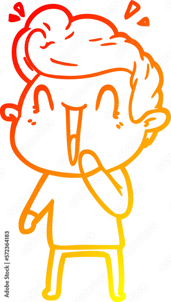 warm gradient line drawing cartoon excited man warm gradient line drawing cartoon excited man