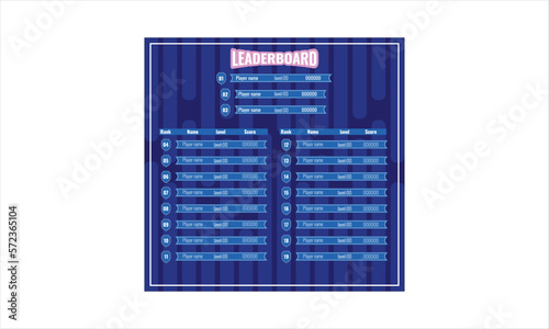 Game leaderboard with abstract background