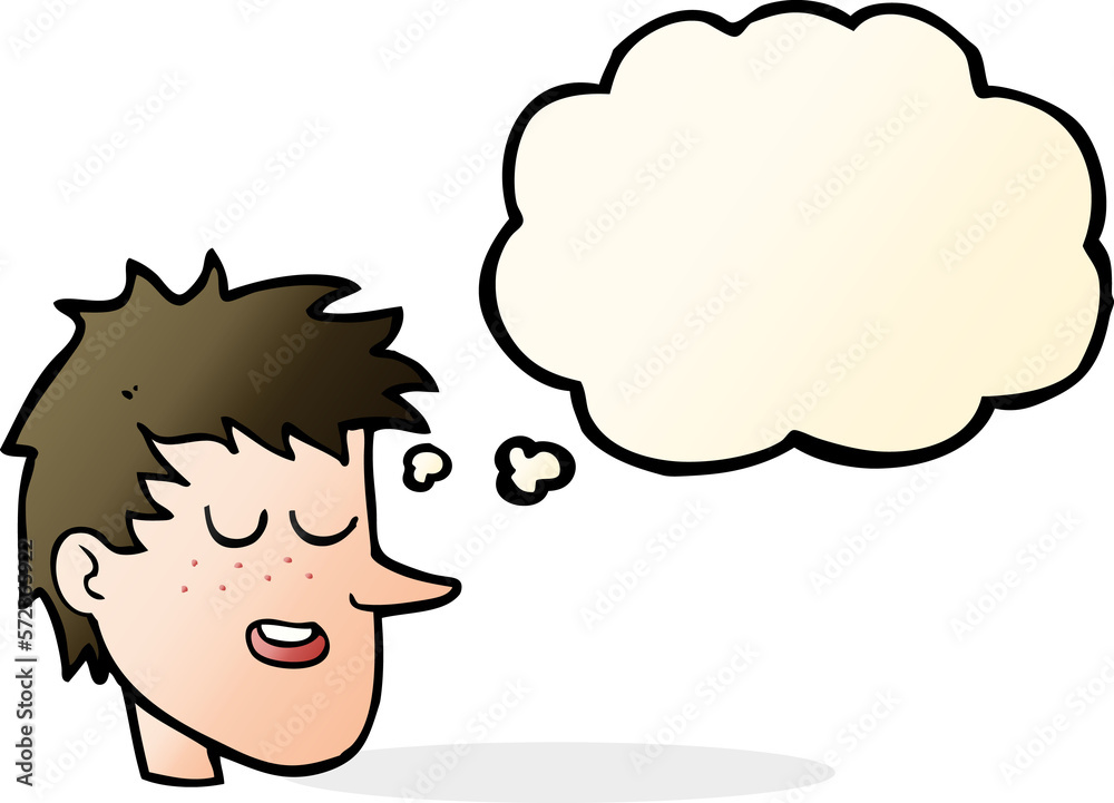 cartoon happy boy face with thought bubble cartoon happy boy face with thought bubble