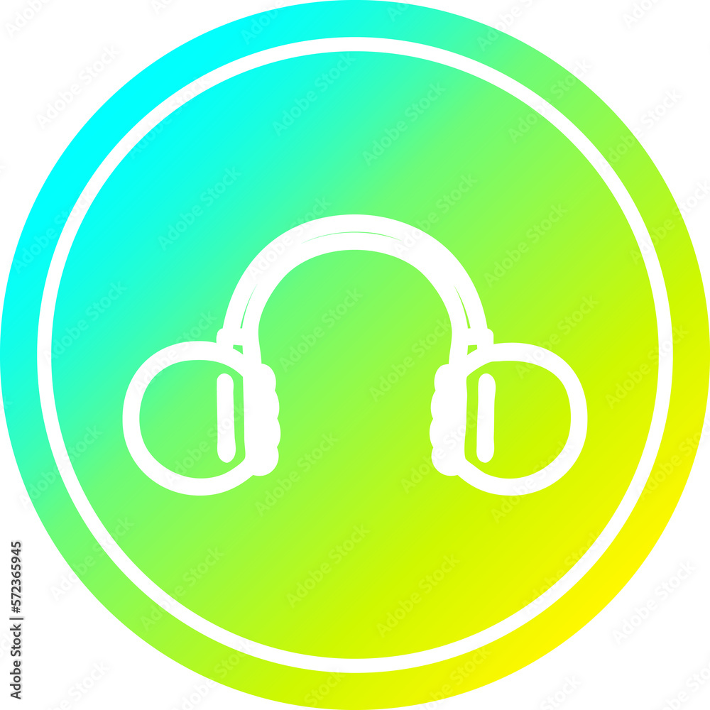 music headphones circular in cold gradient spectrum music headphones circular in cold gradient spectrum