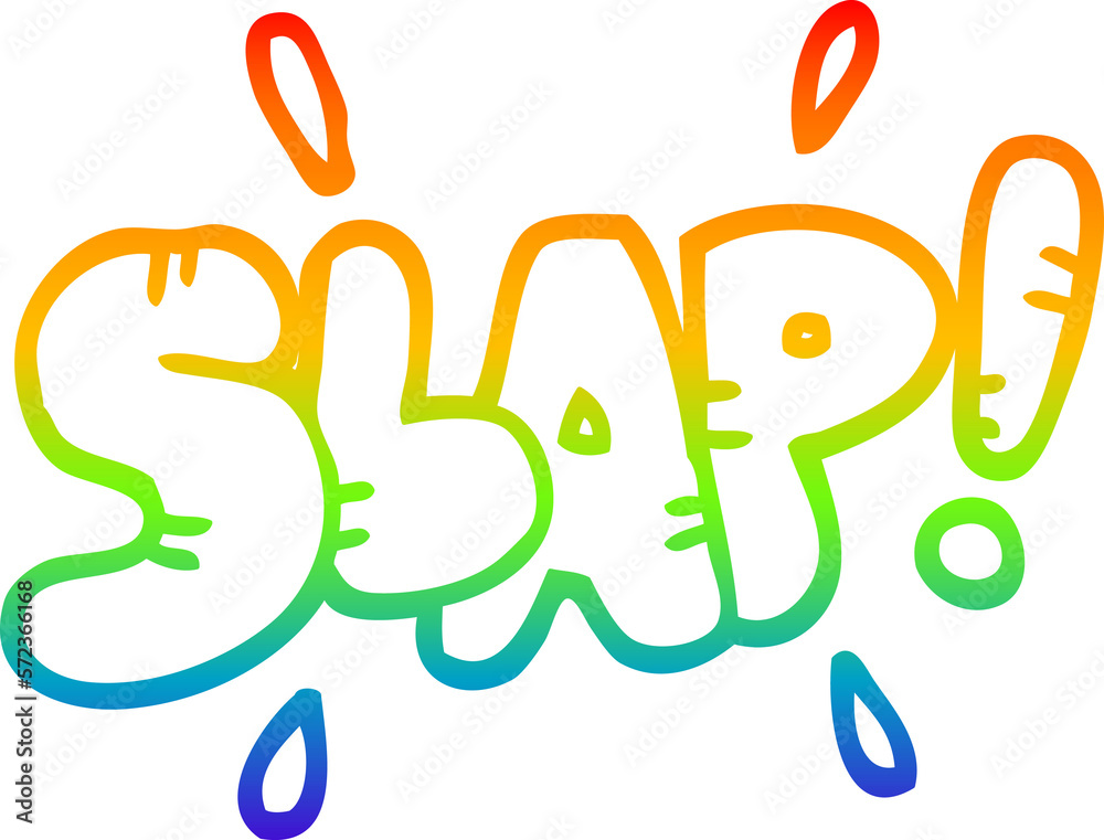 Fototapeta premium rainbow gradient line drawing cartoon slap symbol