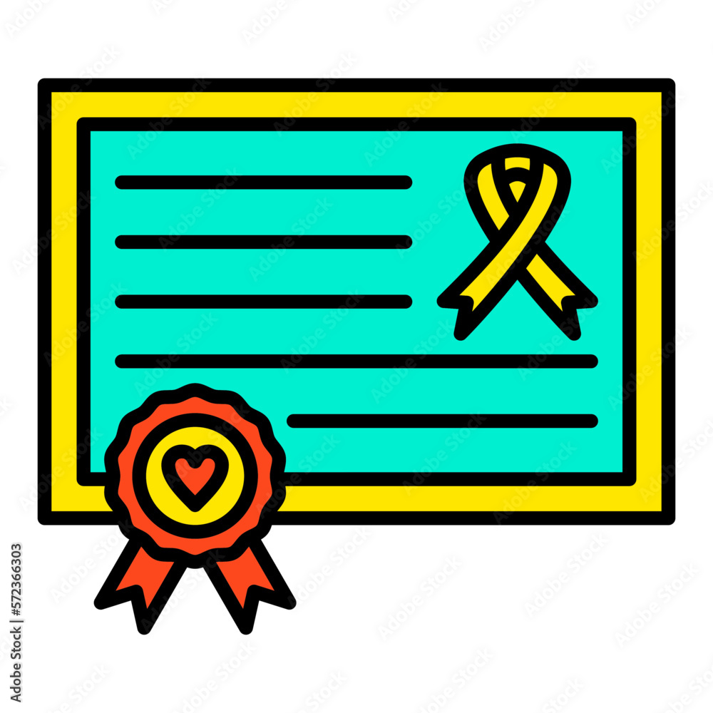 Fototapeta premium Certificate Filled Line Icon