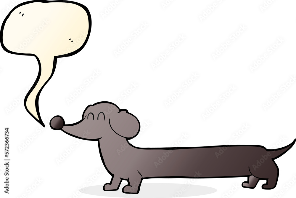 cartoon dachshund with speech bubble cartoon dachshund with speech bubble