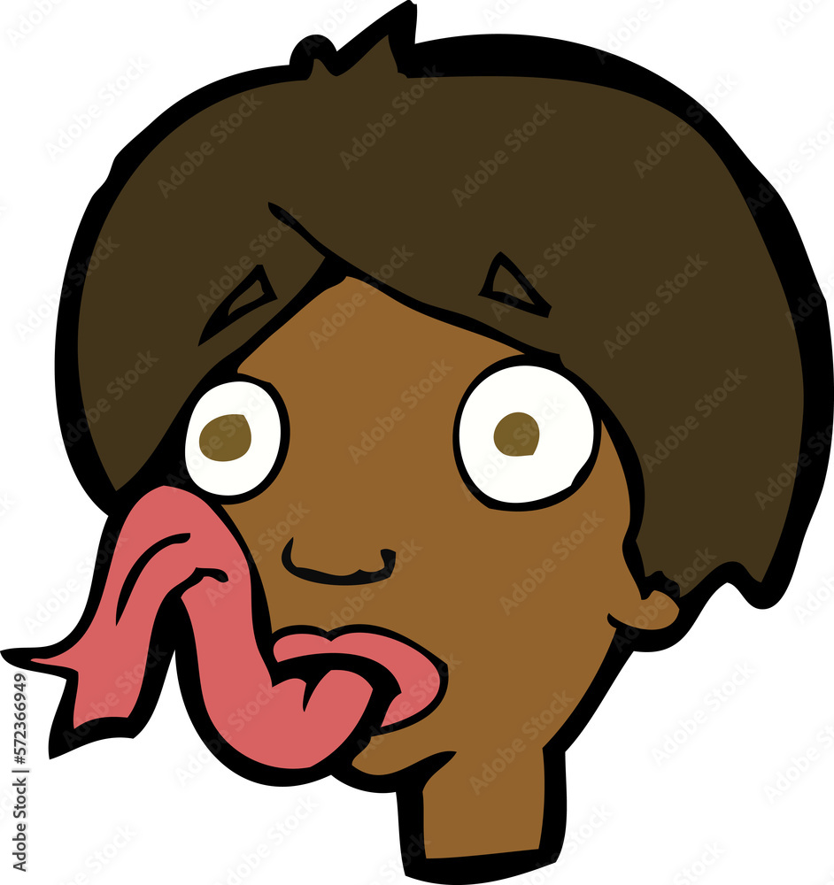 Fototapeta premium cartoon head sticking out tongue