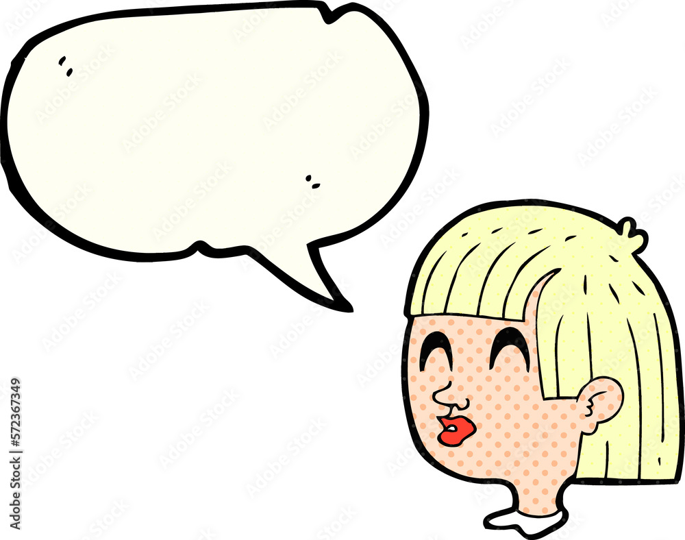 comic book speech bubble cartoon female face comic book speech bubble cartoon female face