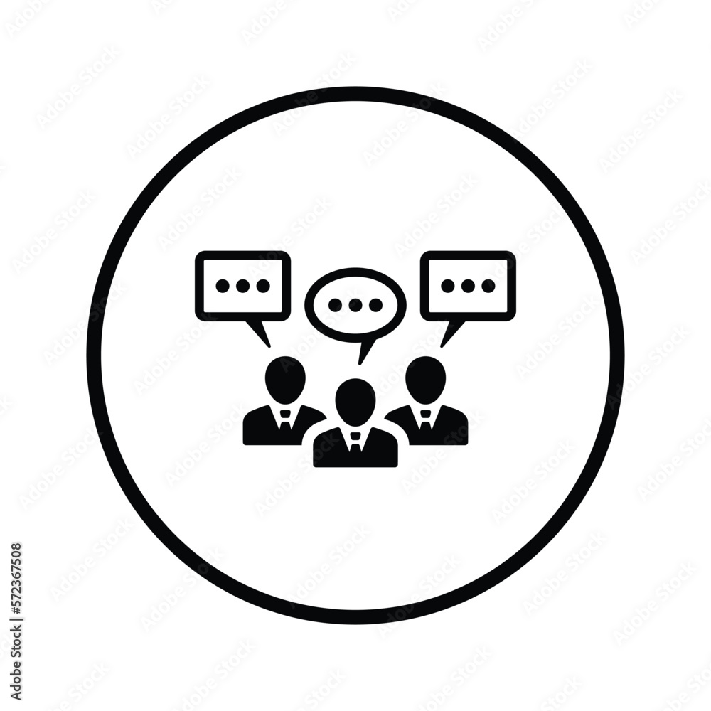 Team discussion icon. Vector illustration. Team discussion icon. Vector illustration.