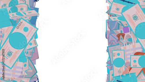 Background pattern abstract design texture. Vertical seamless stripes. Border frame, transparent background. Theme is about earn, businesswoman, prosperity, leather, success, fashion, business