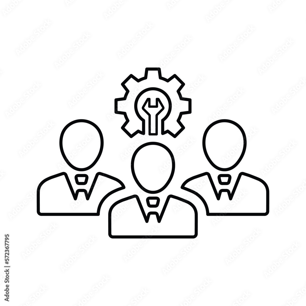 Technical Team icon. Vector illustration. Outline symbol.
Technical Team icon. Vector illustration. Outline symbol.