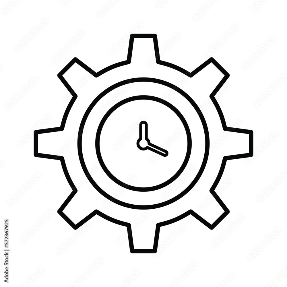 Time Setting Icon. Vector illustration. Outline symbol.
Time Setting Icon. Vector illustration. Outline symbol.