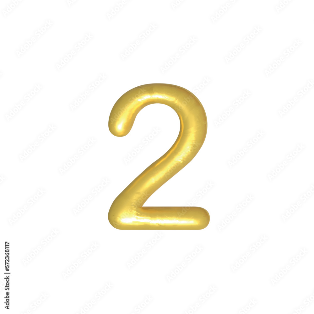 2 number gold isolated. Gold yellow metallic numbers. Foil symbol. Bright metallic 3D, realistic vector illustration
2 number gold isolated. Gold yellow metallic numbers. Foil symbol. Bright metallic 3D, realistic vector illustration