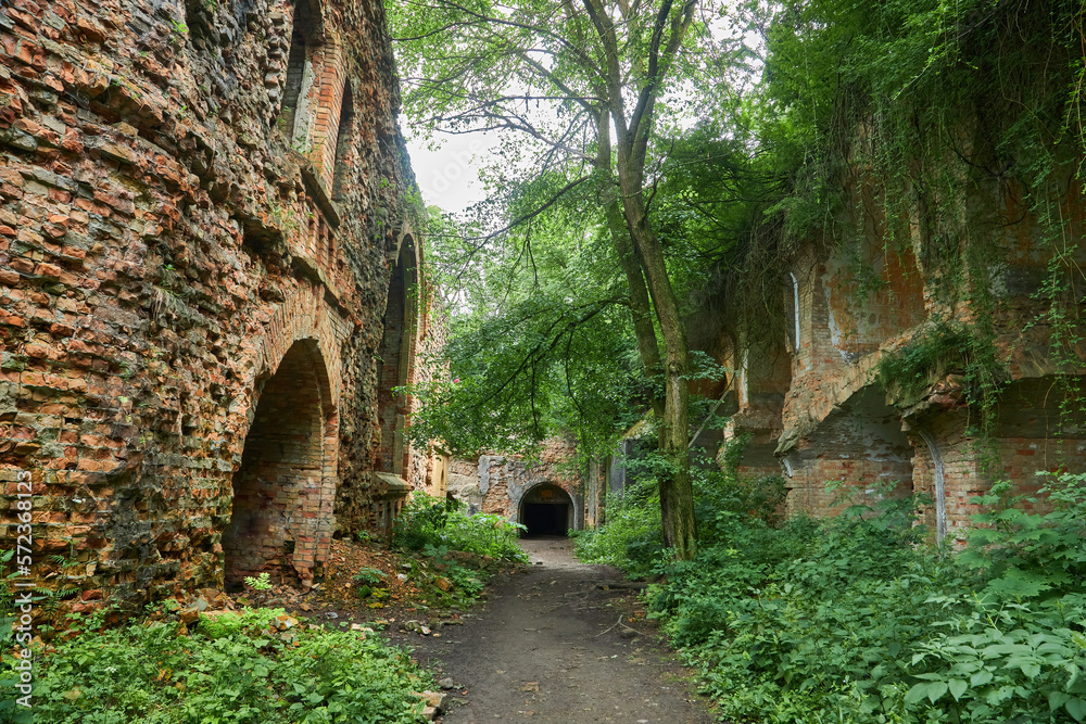 Ruins of old fortification Fort outpost Dubno or Tarakaniv fort in Rivne region