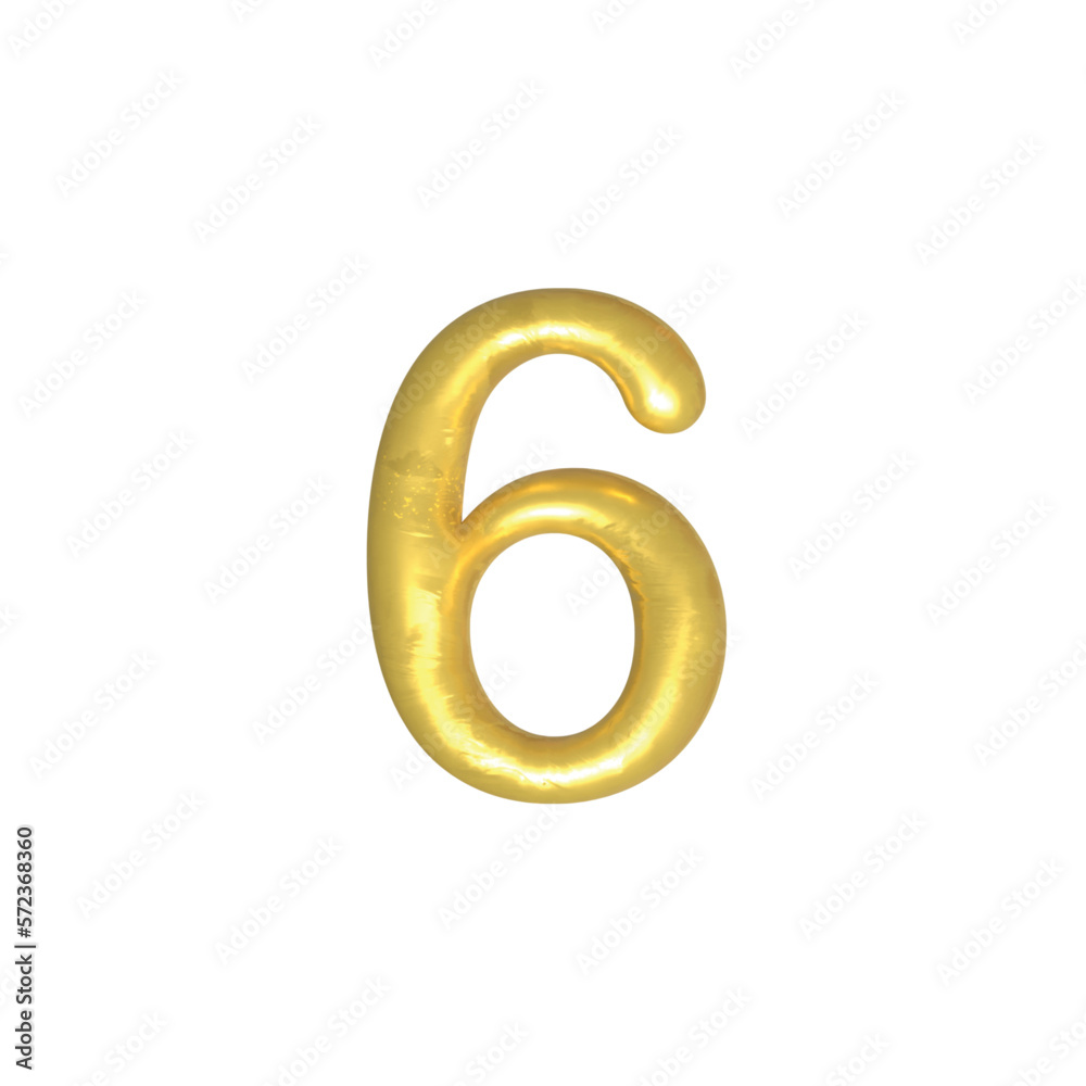 6 number gold isolated. Gold yellow metallic numbers. Foil symbol. Bright metallic 3D, realistic vector illustration
6 number gold isolated. Gold yellow metallic numbers. Foil symbol. Bright metallic 3D, realistic vector illustration