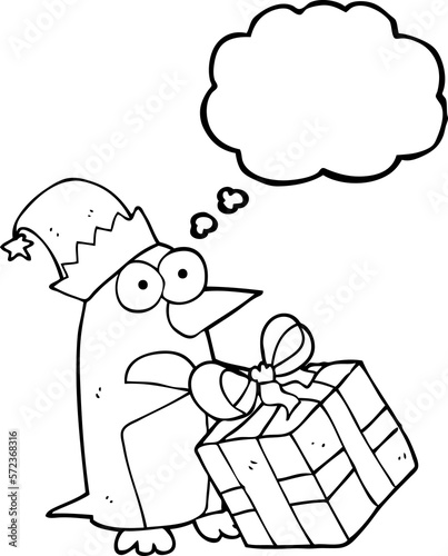 Wallpaper Mural thought bubble cartoon christmas penguin Torontodigital.ca