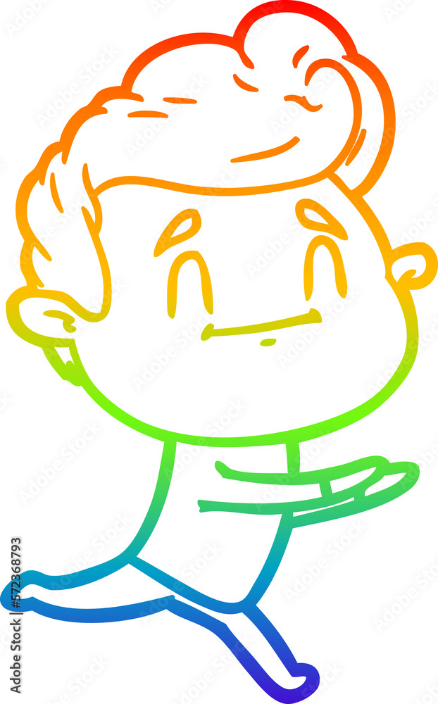 rainbow gradient line drawing running cartoon man rainbow gradient line drawing running cartoon man