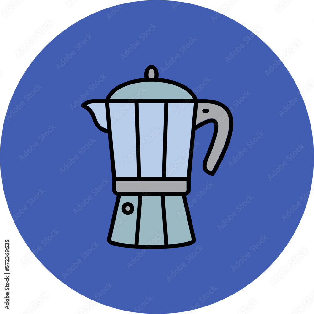 Coffee Maker Multicolor Circle Filled Line Icon Coffee Maker Multicolor Circle Filled Line Icon