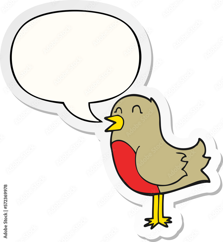 cartoon bird and speech bubble sticker cartoon bird and speech bubble sticker