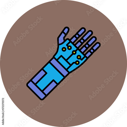 Bionic Arm Multicolor Circle Filled Line Icon