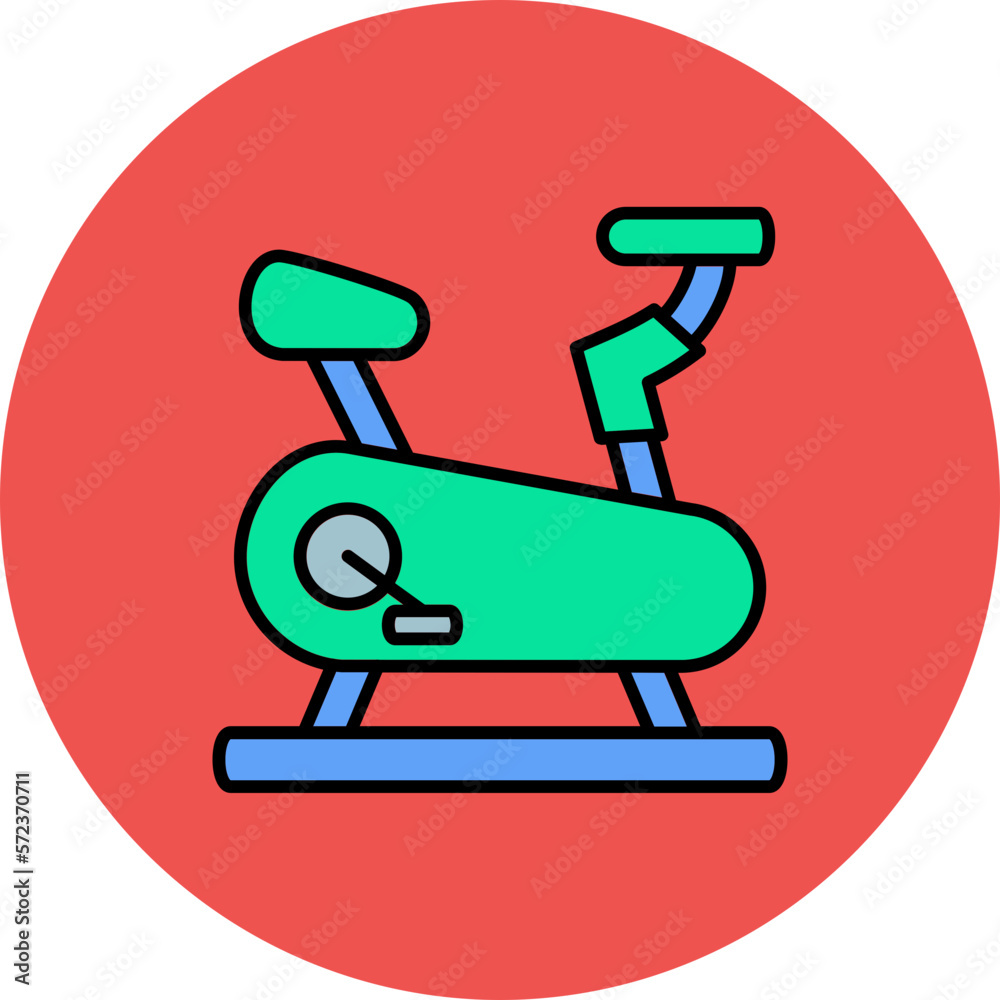 Gym Bike Multicolor Circle Filled Line Icon Gym Bike Multicolor Circle Filled Line Icon