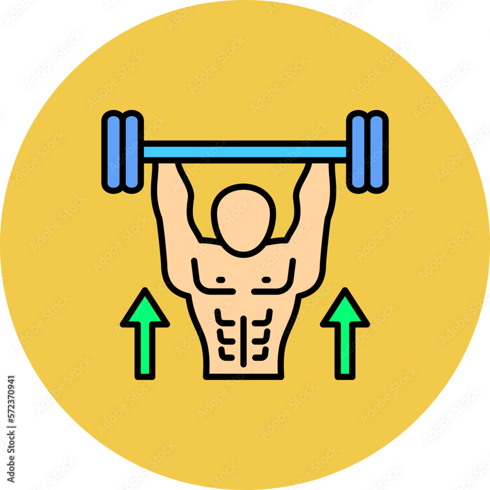 Weightlifting Multicolor Circle Filled Line Icon Weightlifting Multicolor Circle Filled Line Icon