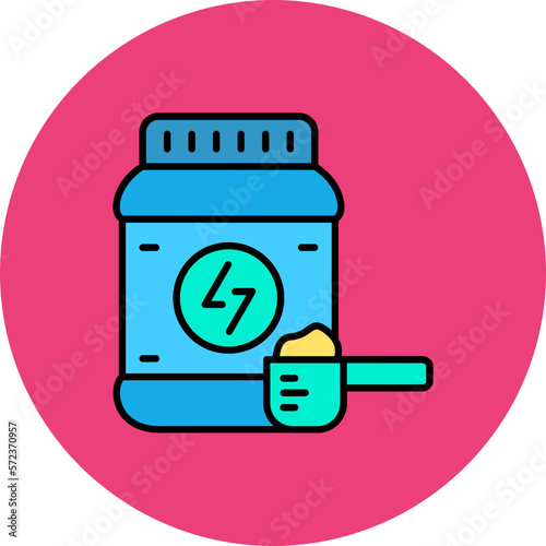 Supplement Multicolor Circle Filled Line Icon