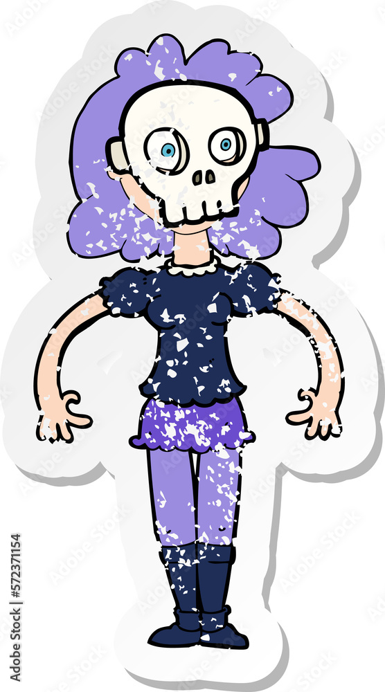 retro distressed sticker of a cartoon trick or treat costume retro distressed sticker of a cartoon trick or treat costume