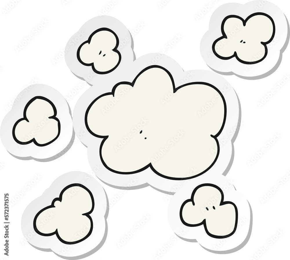 sticker of a cartoon steam clouds sticker of a cartoon steam clouds
