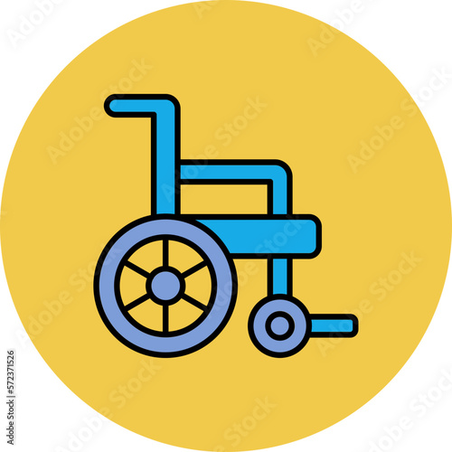 Wheelchair Multicolor Circle Filled Line Icon