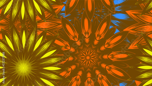 Flowers. Seamless floral background. Tracery handmade nature ethnic fabric backdrop pattern. Textile design texture. Decorative color art. Vector