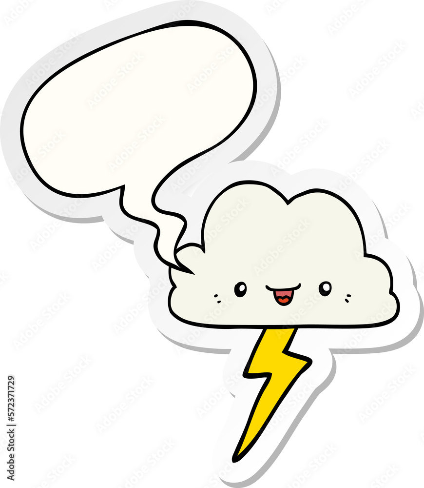cartoon storm cloud and speech bubble sticker cartoon storm cloud and speech bubble sticker
