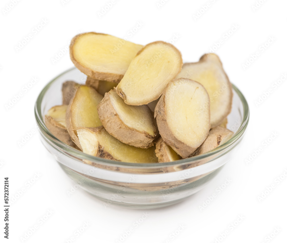 Sliced Ginger on transparent background (selective focus; close-up shot) Sliced Ginger on transparent background (selective focus; close-up shot)