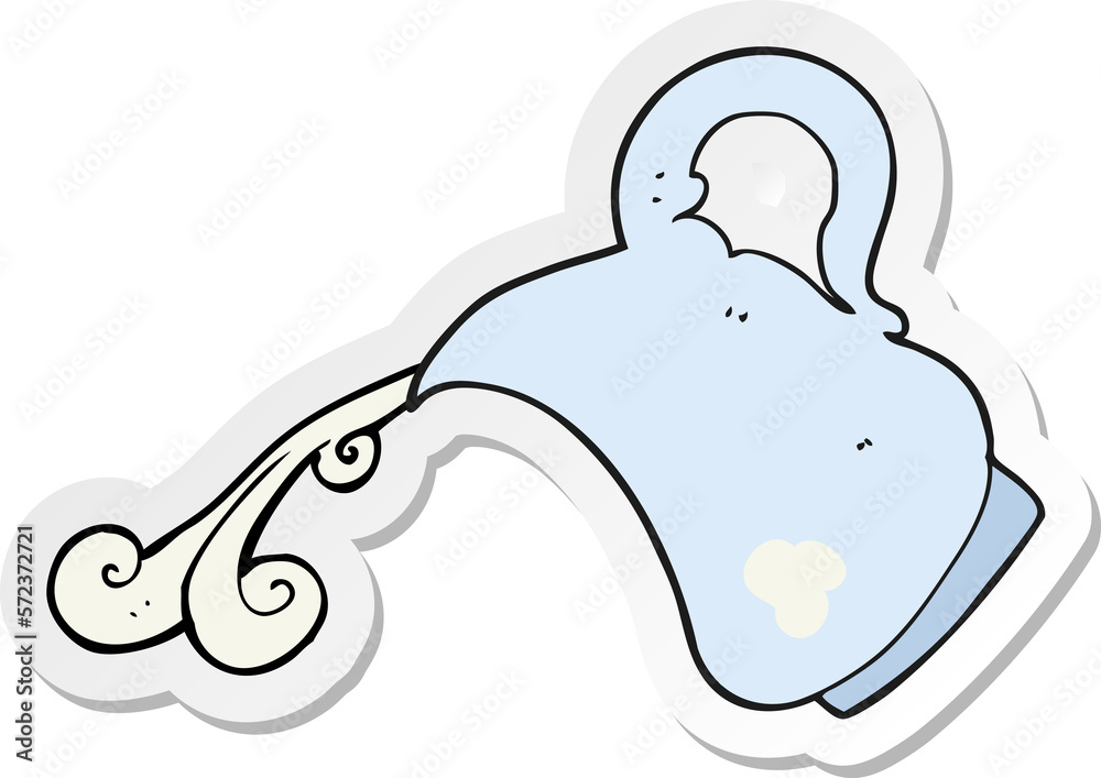 sticker of a cartoon milk jug pouring milk sticker of a cartoon milk jug pouring milk