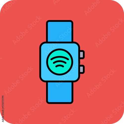 Smart Watch Multicolor Round Corner Filled Line Icon