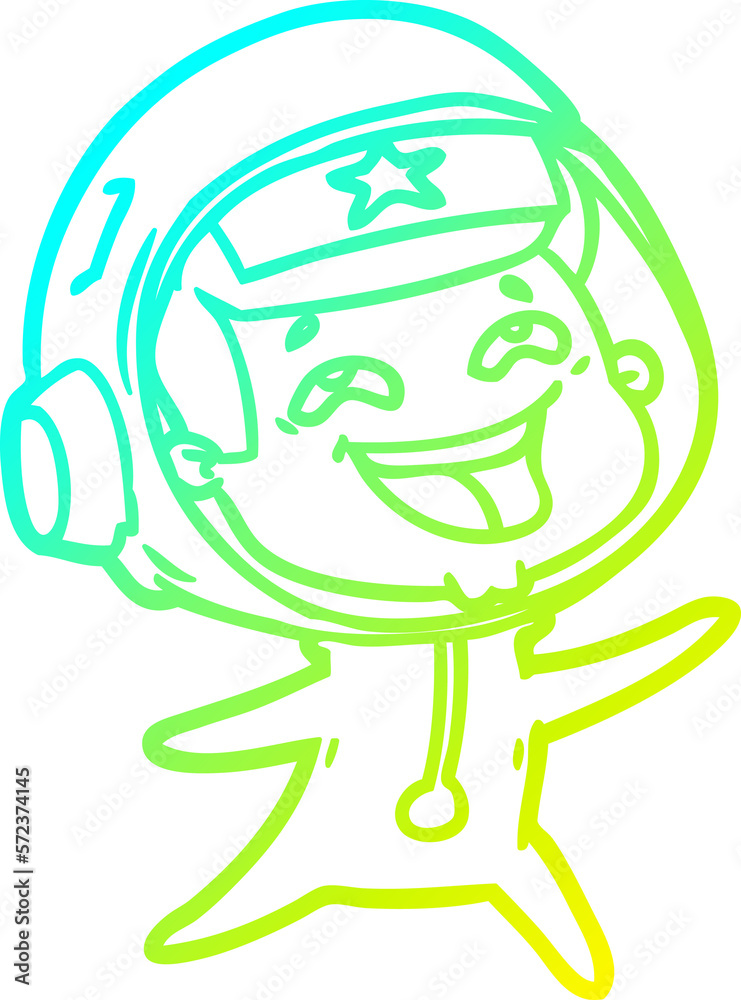 cold gradient line drawing cartoon laughing astronaut cold gradient line drawing cartoon laughing astronaut