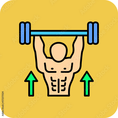 Weightlifting Multicolor Round Corner Filled Line Icon