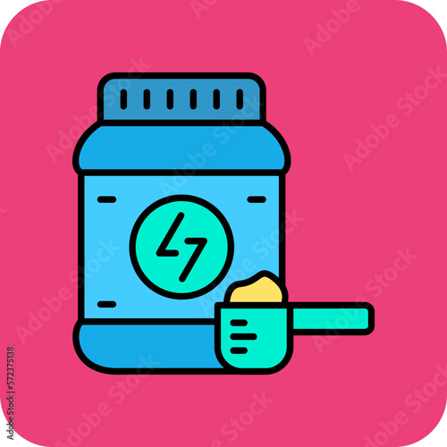 Supplement Multicolor Round Corner Filled Line Icon