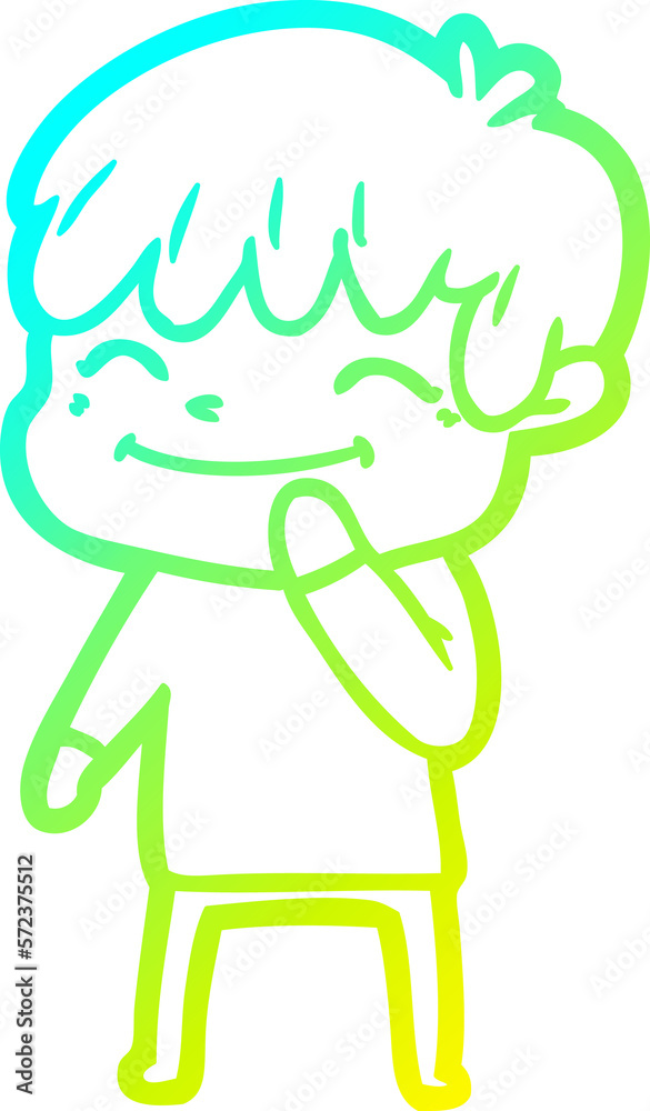 cold gradient line drawing cartoon happy boy cold gradient line drawing cartoon happy boy