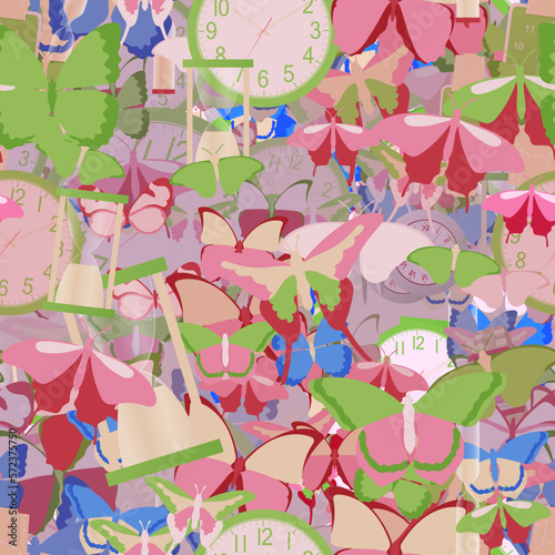 Background pattern abstract design texture. Seamless. Theme is about tropical, spring, repeat, fly, vector, background, decoration, summer, wildlife, delicate, silhouette, drawing, Butterfly