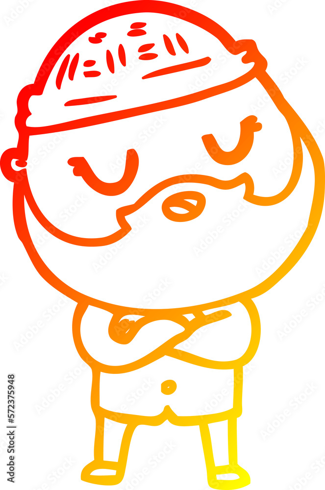 warm gradient line drawing cartoon man with beard warm gradient line drawing cartoon man with beard