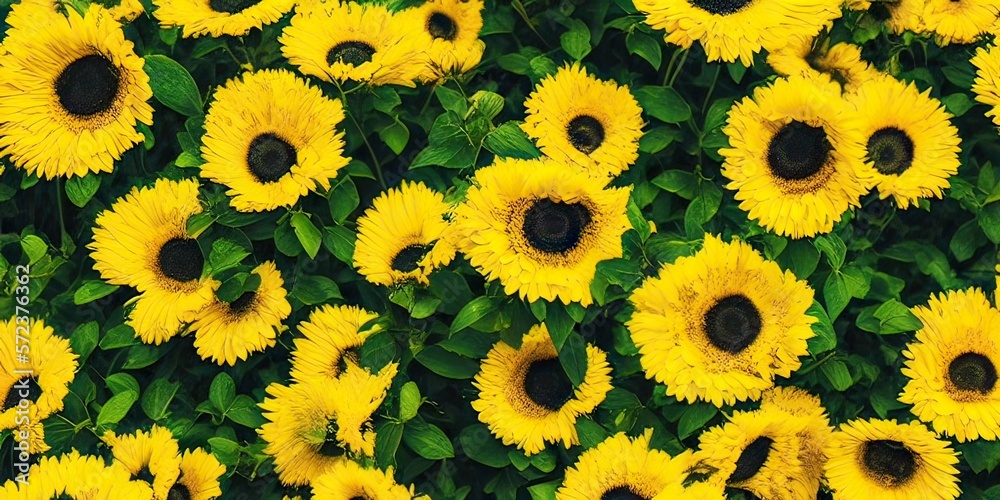 yellow background with flowers IA yellow background with flowers IA