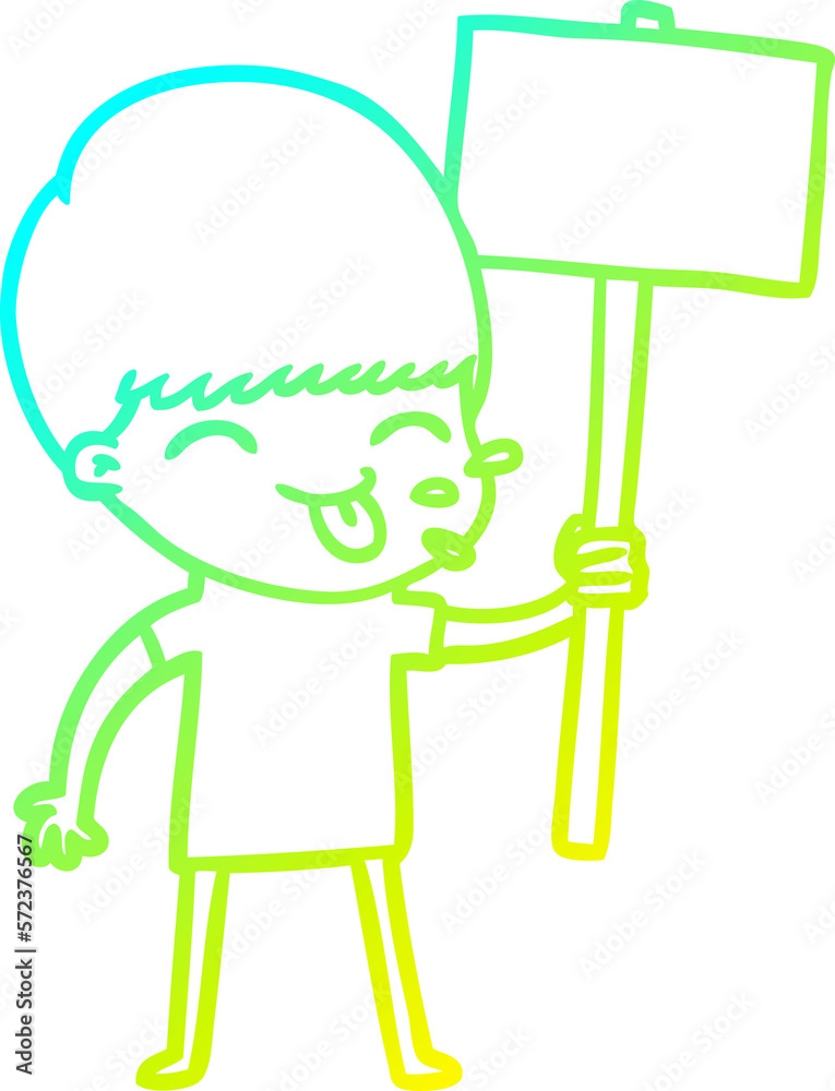 cold gradient line drawing happy cartoon boy cold gradient line drawing happy cartoon boy