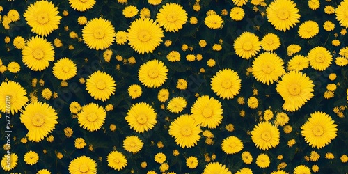 yellow background with flowers IA