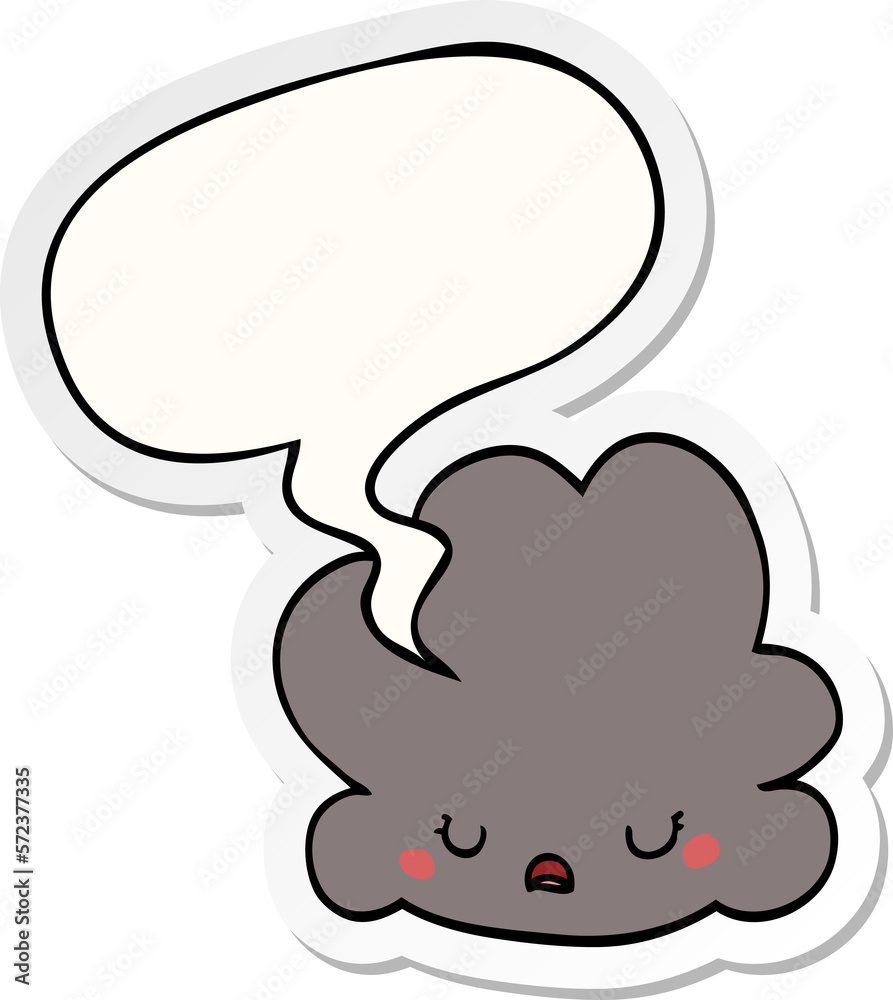 cartoon cloud and speech bubble sticker cartoon cloud and speech bubble sticker