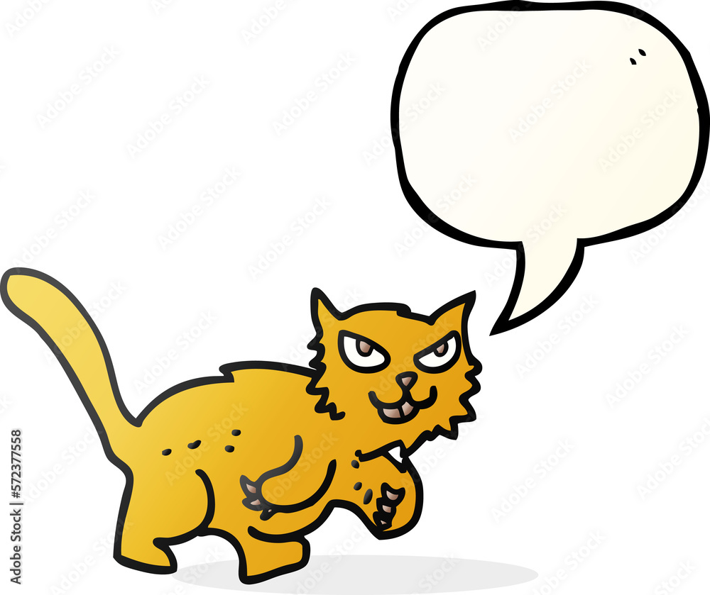 Obraz premium speech bubble cartoon cat